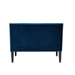 Clare Rectangular Bench Navy Blue Velvet Upholstered Swoop Arm