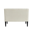 Clare Rectangular Bench Cream White Linen Upholstered Swoop Arm