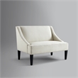 Clare Rectangular Bench Cream White Linen Upholstered Swoop Arm