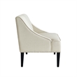 Clare Rectangular Bench Cream White Linen Upholstered Swoop Arm