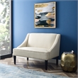 Clare Rectangular Bench Cream White Linen Upholstered Swoop Arm