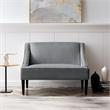 Clare Rectangular Bench Light Gray Linen Upholstered Swoop Arm
