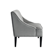 Clare Rectangular Bench Light Gray Linen Upholstered Swoop Arm