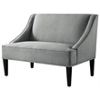 Clare Rectangular Bench Light Gray Linen Upholstered Swoop Arm