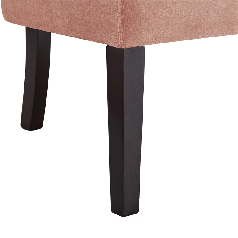 Addilynn Rectangular Bench Blush Pink Velvet Upholstered Button Tufted