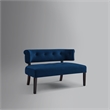 Addilynn Rectangular Bench Navy Blue Velvet Upholstered Button Tufted