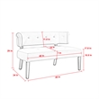 Addilynn Rectangular Bench Beige Linen Upholstered Button Tufted