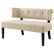 Addilynn Rectangular Bench Beige Linen Upholstered Button Tufted