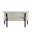 Addilynn Rectangular Bench Cream White Linen Upholstered Button Tufted