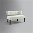 Addilynn Rectangular Bench Cream White Linen Upholstered Button Tufted