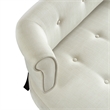 Addilynn Rectangular Bench Cream White Linen Upholstered Button Tufted
