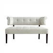 Addilynn Rectangular Bench Cream White Linen Upholstered Button Tufted