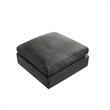 Kaelynn Ottoman Charcoal Gray Linen Upholstered
