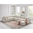 Kaelynn Ottoman Cream White Linen Upholstered