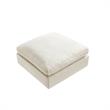 Kaelynn Ottoman Cream White Linen Upholstered