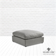 Kaelynn Ottoman Gray Linen Upholstered