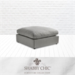 Kaelynn Ottoman Gray Linen Upholstered