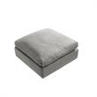 Kaelynn Ottoman Gray Linen Upholstered