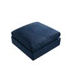 Kaelynn Ottoman Navy Blue Linen Upholstered