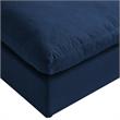 Kaelynn Ottoman Navy Blue Linen Upholstered
