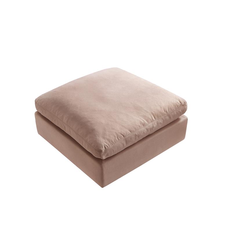 Kaelynn Ottoman Pink Linen Upholstered