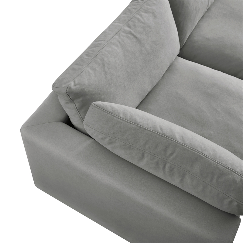Kaelynn Sofa Gray Linen Upholstered 3-Seat