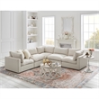 Kaelynn Corner Sofa Cream White Linen Upholstered