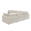Kaelynn Corner Sofa Cream White Linen Upholstered