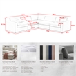 Kaelynn Corner Sofa Gray Linen Upholstered
