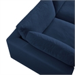 Kaelynn Corner Sofa Navy Blue Linen Upholstered