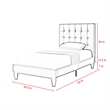 Blake Beds Light Grey Linen Twin Button Tufted