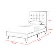 Blake Beds Gray Velvet Twin Button Tufted