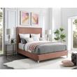 Tristan Beds Blush Pink Velvet Queen Nailhead Trim