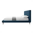 Lyle Beds Denim Linen Queen Upholstered Walnut Tapered Legs