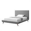 Lyle Beds Grey Linen Full Upholstered Walnut Tapered Legs