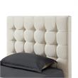 Blake Beds Beige Linen Full Button Tufted