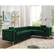 Levi Sofas Hunter Green Velvet Gold Nailhead Trim Button Tufted