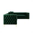 Levi Sofas Hunter Green Velvet Gold Nailhead Trim Button Tufted
