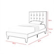 Blake Beds Light Gray Linen Full Button Tufted