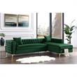 Levi Sofas Hunter Green Velvet 70L x 115W x 30H Gold Nailhead Trim Button Tufted