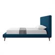 Lyle Beds Denim Linen Full Upholstered Walnut Tapered Legs