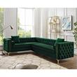Levi Sofas Hunter Green Velvet Gold Nailhead Trim Button Tufted