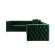 Levi Sofas Hunter Green Velvet Gold Nailhead Trim Button Tufted
