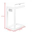 Phoenix End Tables Grey And Chrome 2 USB Charging Ports 2 Outlets Power Plug