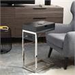 Phoenix End Tables Black And Chrome 2 USB Charging Ports 2 Outlets Power Plug