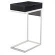 Phoenix End Tables Black And Chrome 2 USB Charging Ports 2 Outlets Power Plug