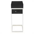 Phoenix End Tables Black And Chrome 2 USB Charging Ports 2 Outlets Power Plug