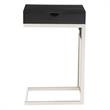 Phoenix End Tables Black And Chrome 2 USB Charging Ports 2 Outlets Power Plug