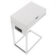 Phoenix End Tables White And Chrome 2 USB Charging Ports 2 Outlets Power Plug