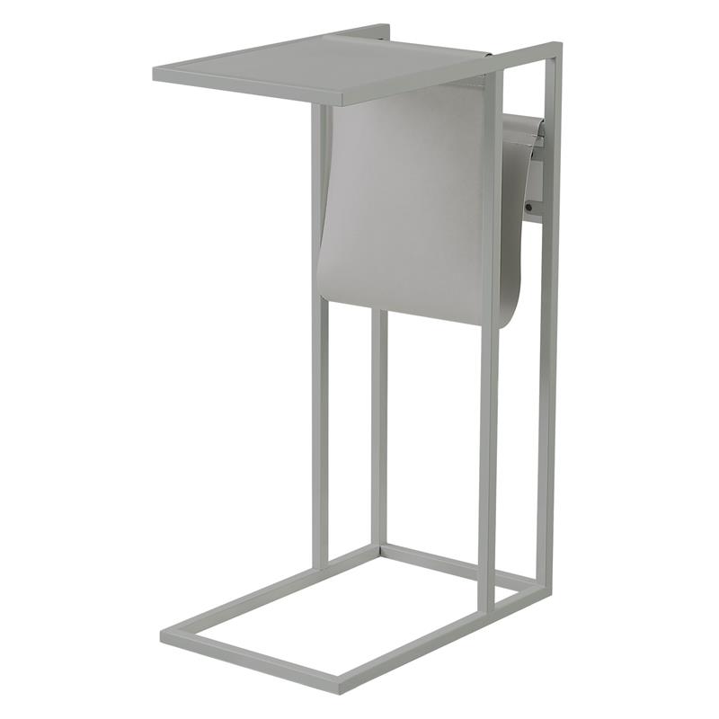 Axl End Tables Grey And Grey 2 USB Charging Ports 2 Outlets Power Plug